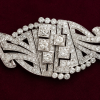 1brosa Art Deco Platinum Brooch with Natural Diamonds