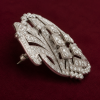2brosa Art Deco Platinum Brooch with Natural Diamonds