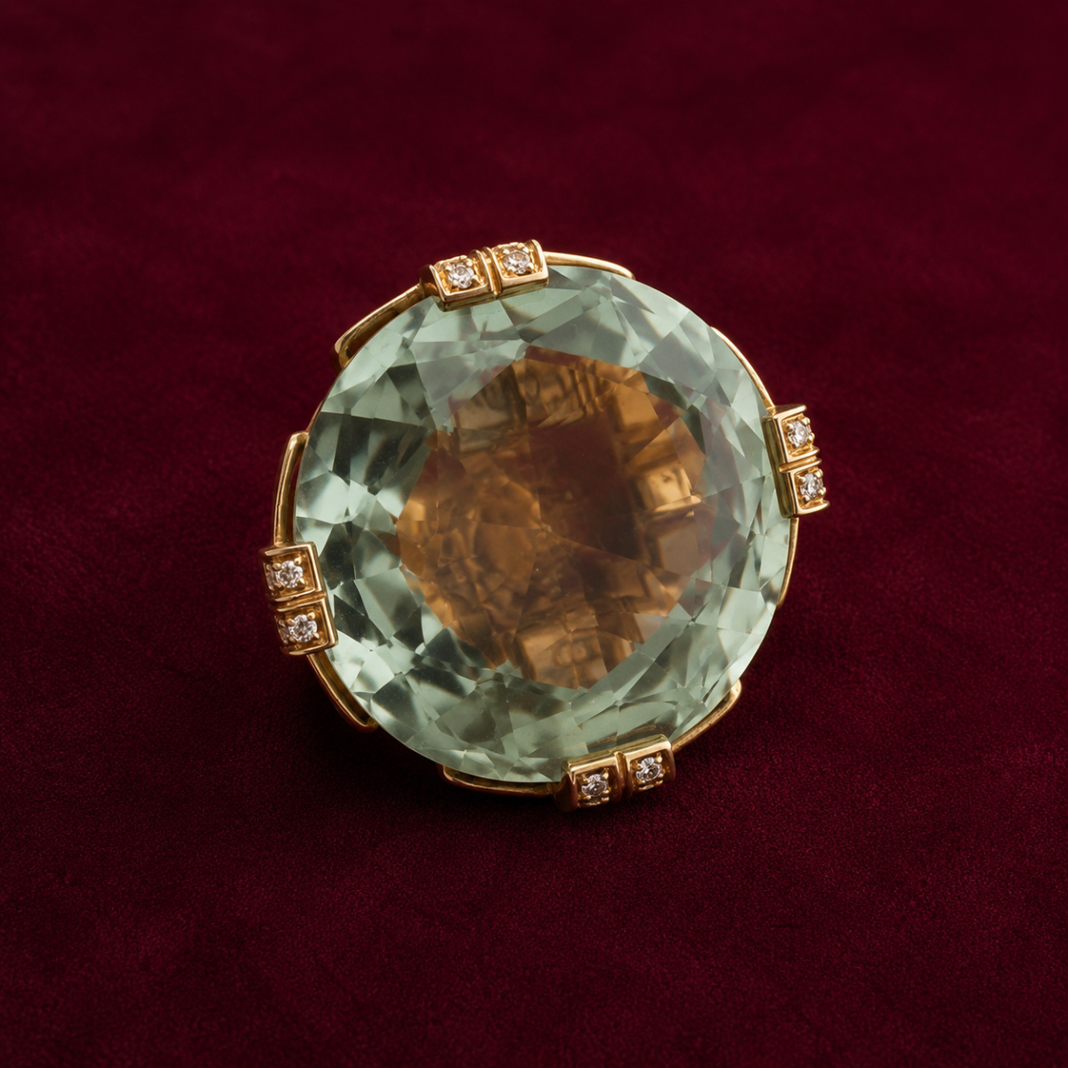 a 1 inel bulgari parentesi Bulgari Parentesi 18K Gold Ring with Green Quartz and Natural Diamonds
